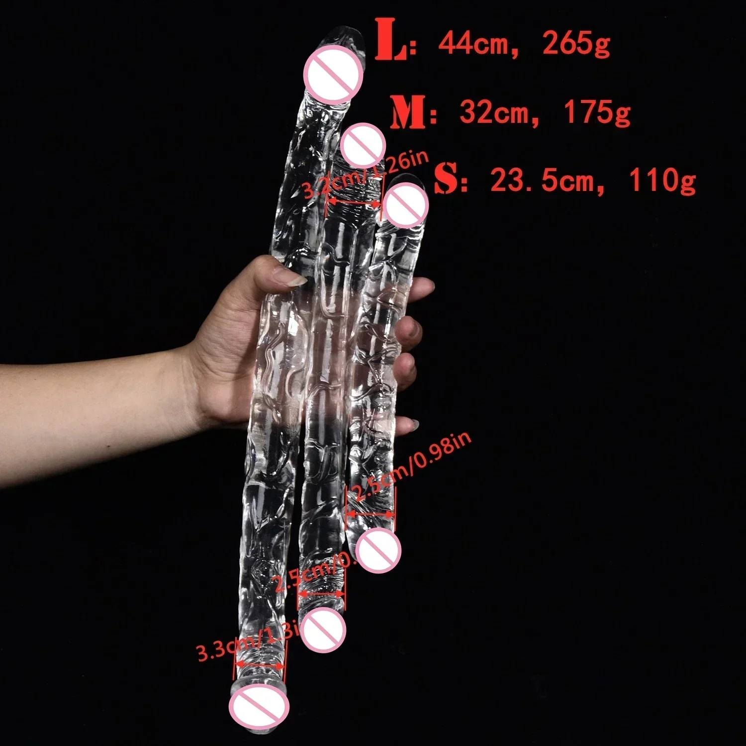 Double Ended Realistic Dildo Flexible Dildos Long Dong for Double Sided Anal Play G-spot Stimulator Sex Toys for Women Couple thumbnail 5
