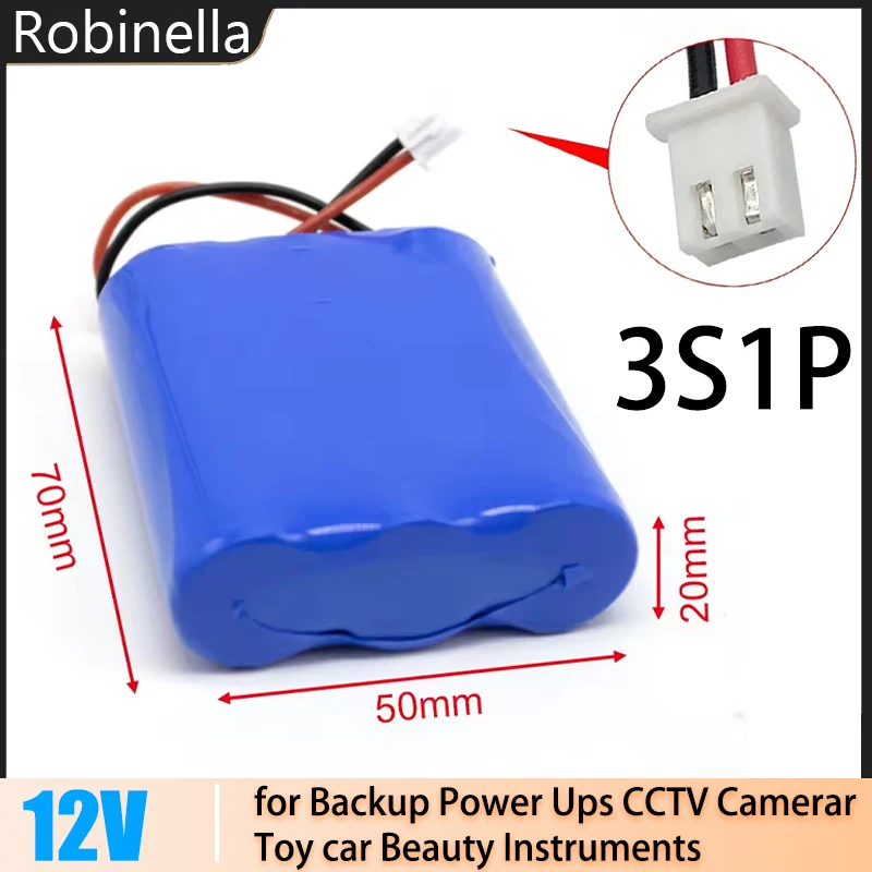 3S1P 18650 Li-ion Battery Packs 12V 11.1V Lithium Rechargeable Battery for CCTV Camera Backup Power Supply Ups Sweeper LED Light thumbnail 2