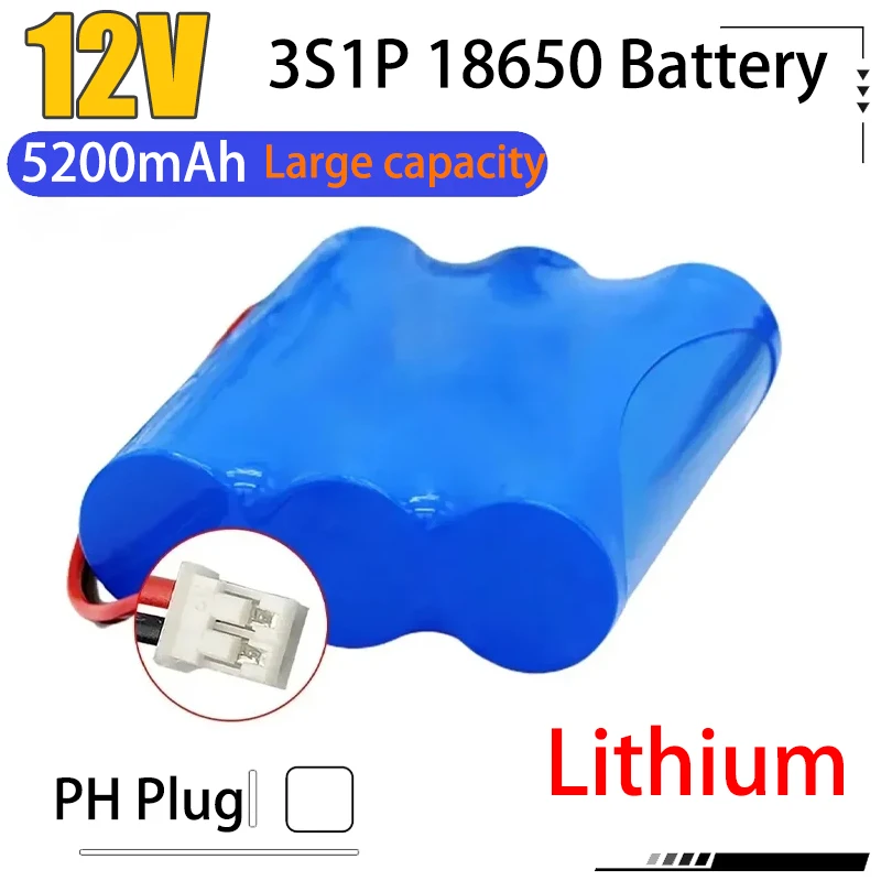 3S1P 18650 Li-ion Battery Packs 12V 11.1V Lithium Rechargeable Battery for CCTV Camera Backup Power Supply Ups Sweeper LED Light thumbnail 3