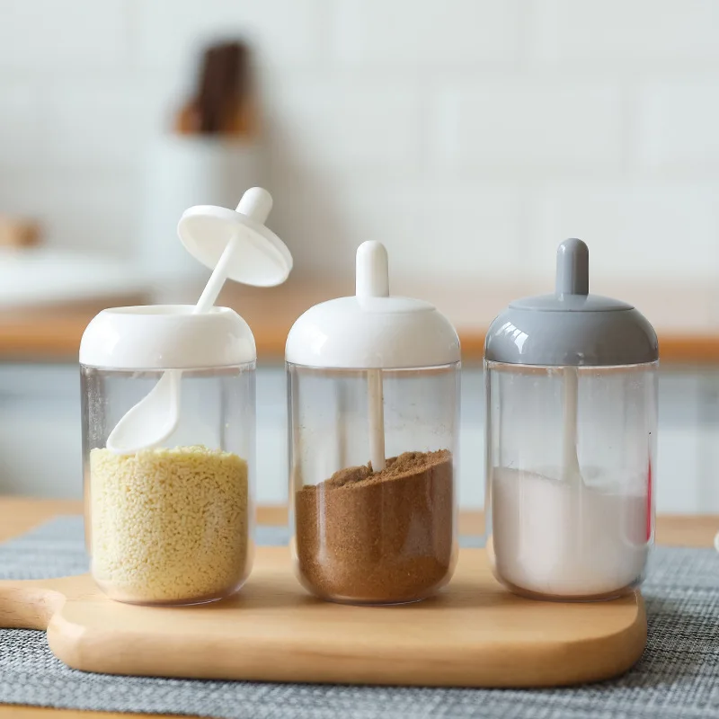 Seasoning Storage Container Food Jar with Lid and Spoon for Kitchen Storage for Sugar, Seeds, Salt, Pepper, Spices thumbnail 3