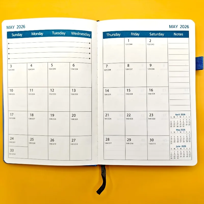 3-Year Monthly Planner Calendar 2026-2028-January To December,Softcover with Elastic Pen Holder, Diary Writing Minimalist Design thumbnail 4