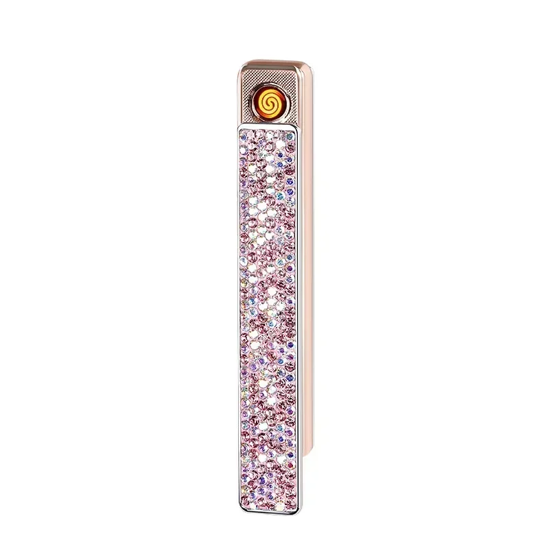 New Silent Ignition Lighter Mini Diamond Usb Rechargeable Lighter Outdoor Windproof Electric Smoking Tool Gifts thumbnail 5