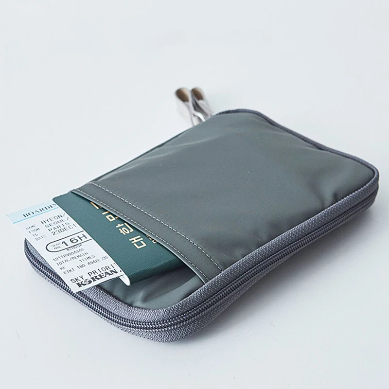 Travel Zip Large Capacity Passport Wallet Canvas Business Trip Multifunction Card Holder Fashion Portable Woman Man Phone Purse thumbnail 6