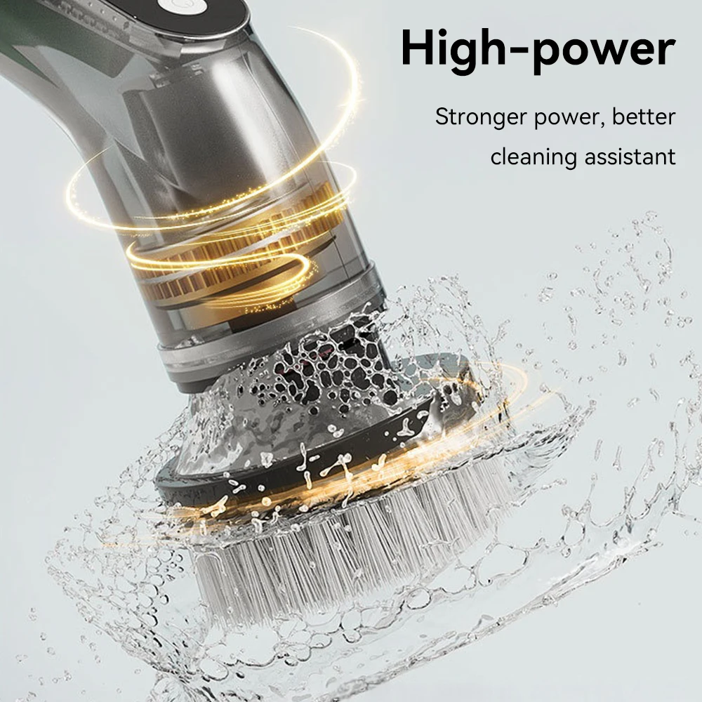 Electric Spin Scrubber Cordless Cleaning Brush with 8 Replaceable Brush Heads 2 Extension Handle  for Bathtub Kitchen Window thumbnail 5