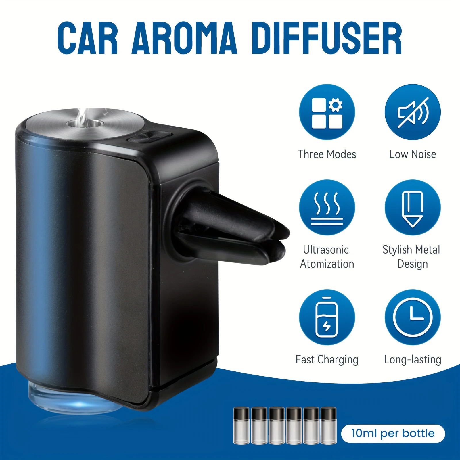 Car Air Freshener Electric Auto Aroma Diffuser Car Air Vent Essential Oil Mist Humidifier Fragrance Diffuser Aromatherapy thumbnail 4