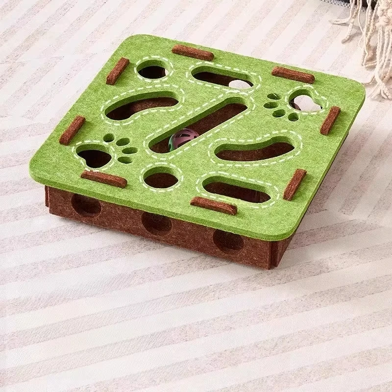 Cat Puzzle Toy Felt Puzzle Box Cat Exercise Toy With Ball Indoor Sports Entertainment Hunting Cat Toys For Indoor Cats thumbnail 5