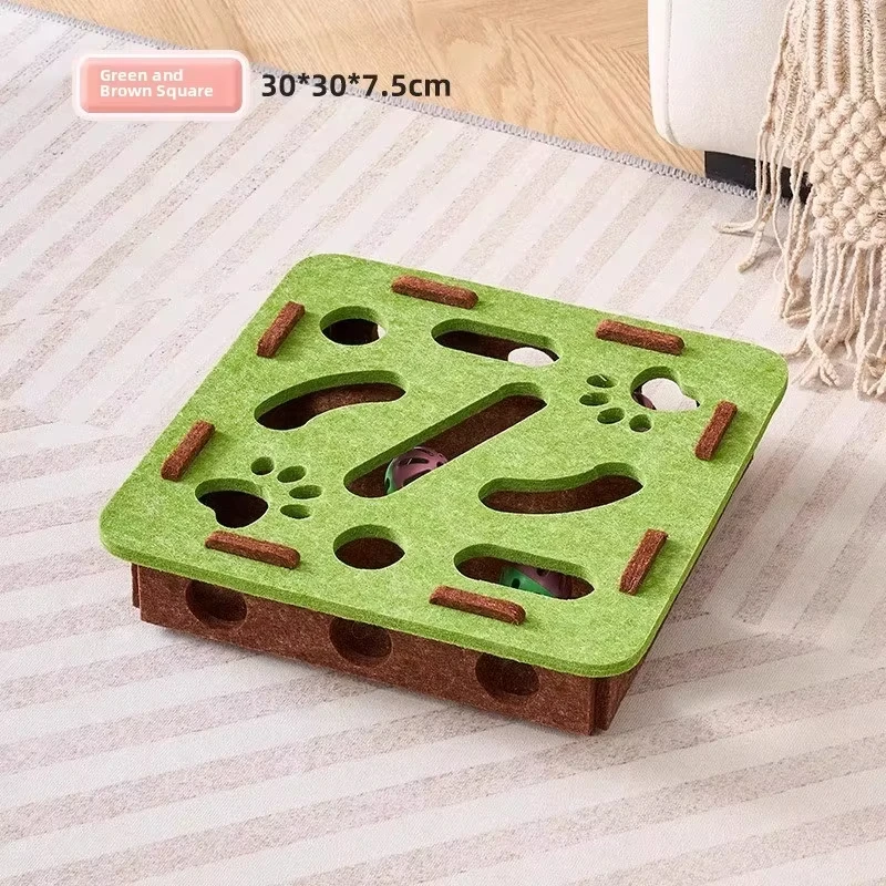Cat Puzzle Toy Felt Puzzle Box Cat Exercise Toy With Ball Indoor Sports Entertainment Hunting Cat Toys For Indoor Cats thumbnail 4