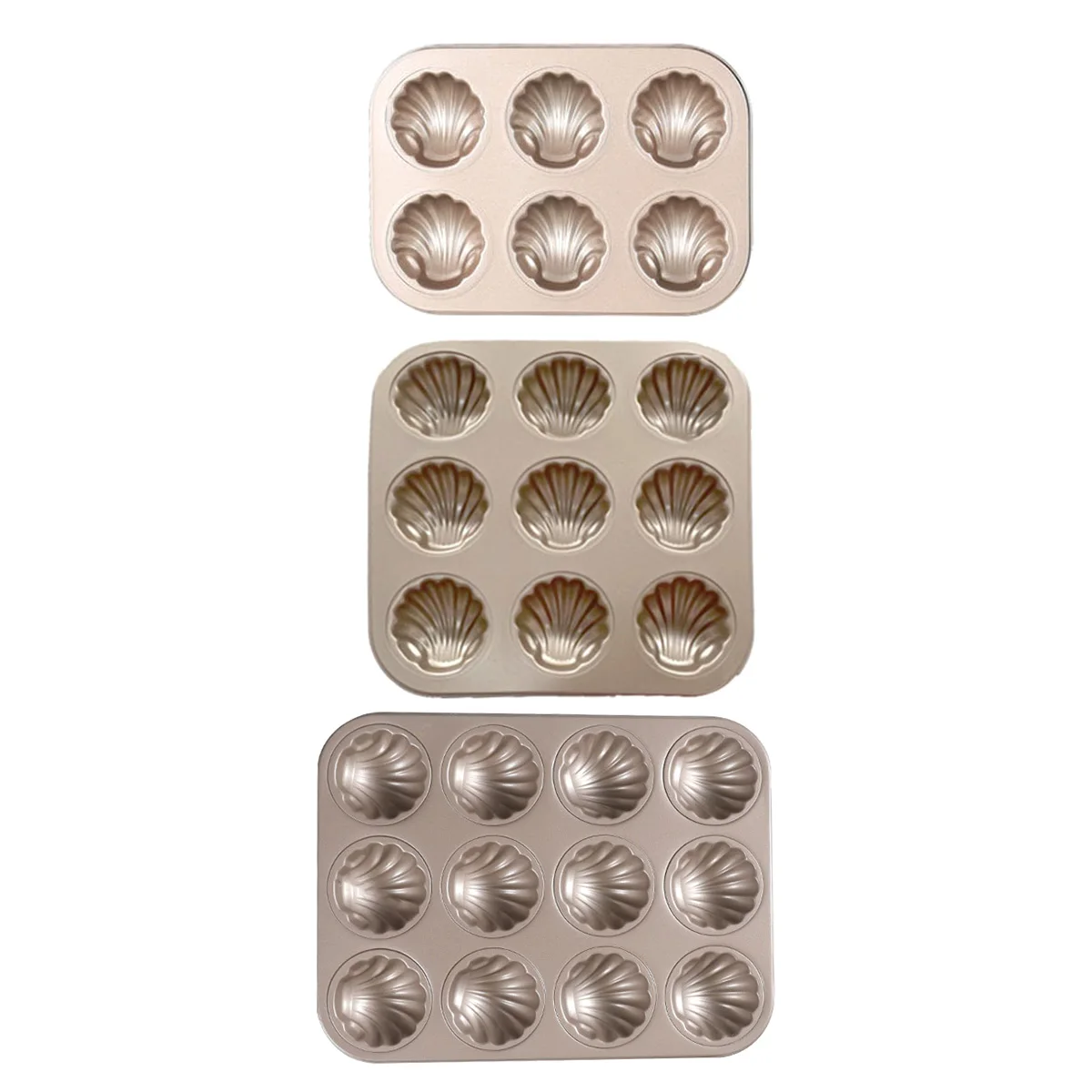 6/9/12-Cavity Madeleine Mold Shell-shaped Cake Baking Pan Non-Stick Carbon Steel Chocolate Candy Mold Kitchen Baking Utensils thumbnail 6