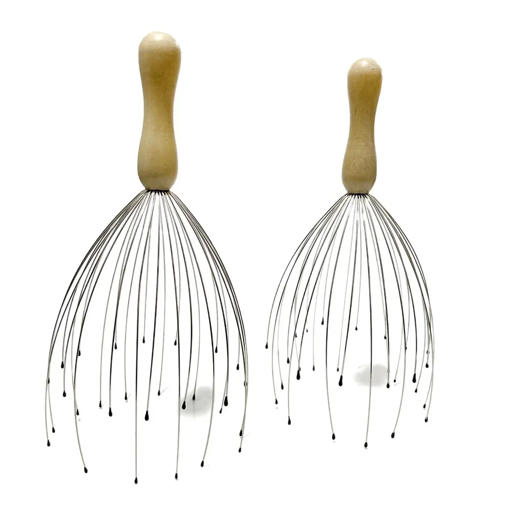 28-24 Pronged Wooden Handle Head Massager Real Wood Octopus Design Hair Scalp Massage Tool Beauty Health Care from China thumbnail 5