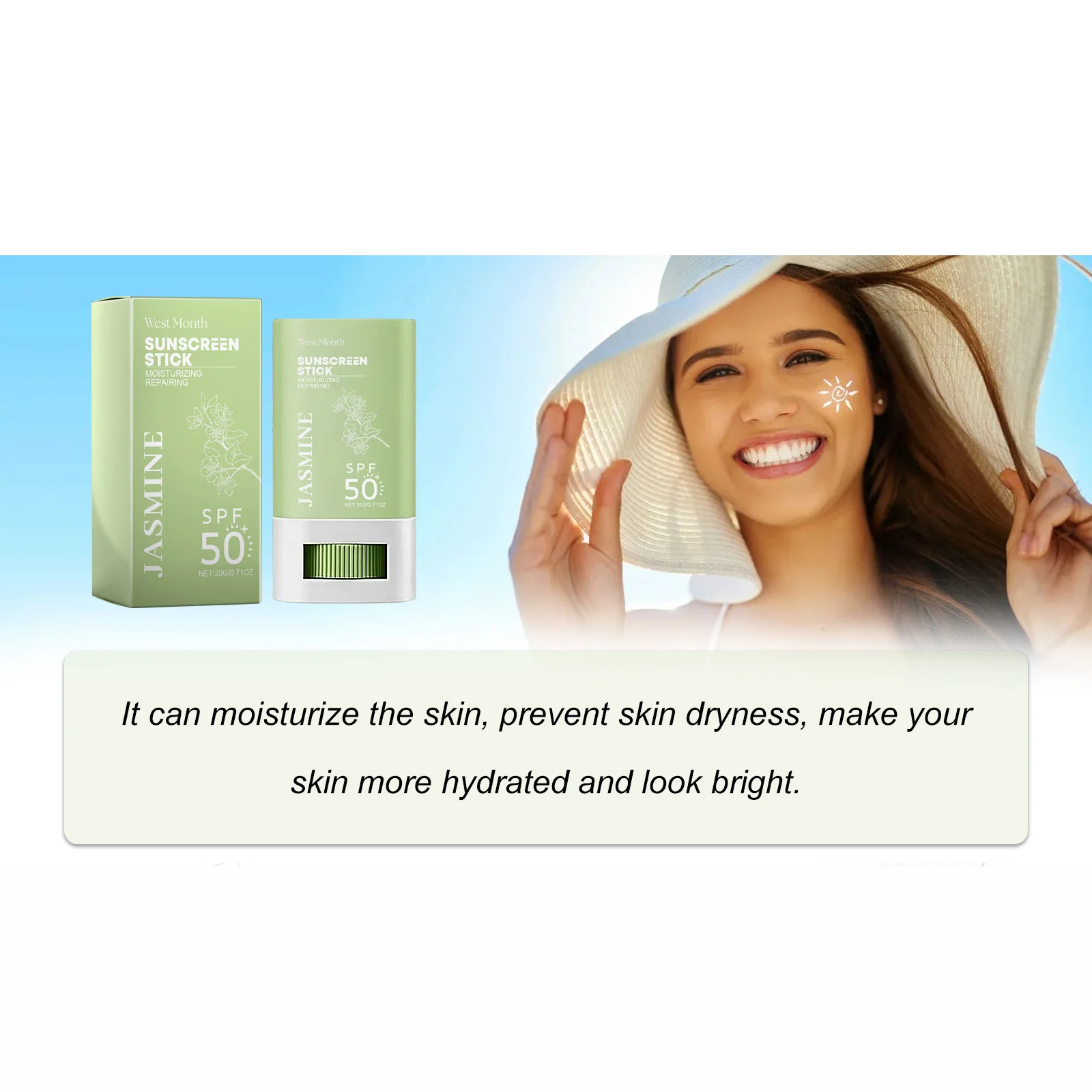 Spf 50+ Sunscreen Stick UV Protective Brightening Waterproof Sweatproof Refreshing Deep Moisturizing Lightweight Sunscreen Stick thumbnail 5
