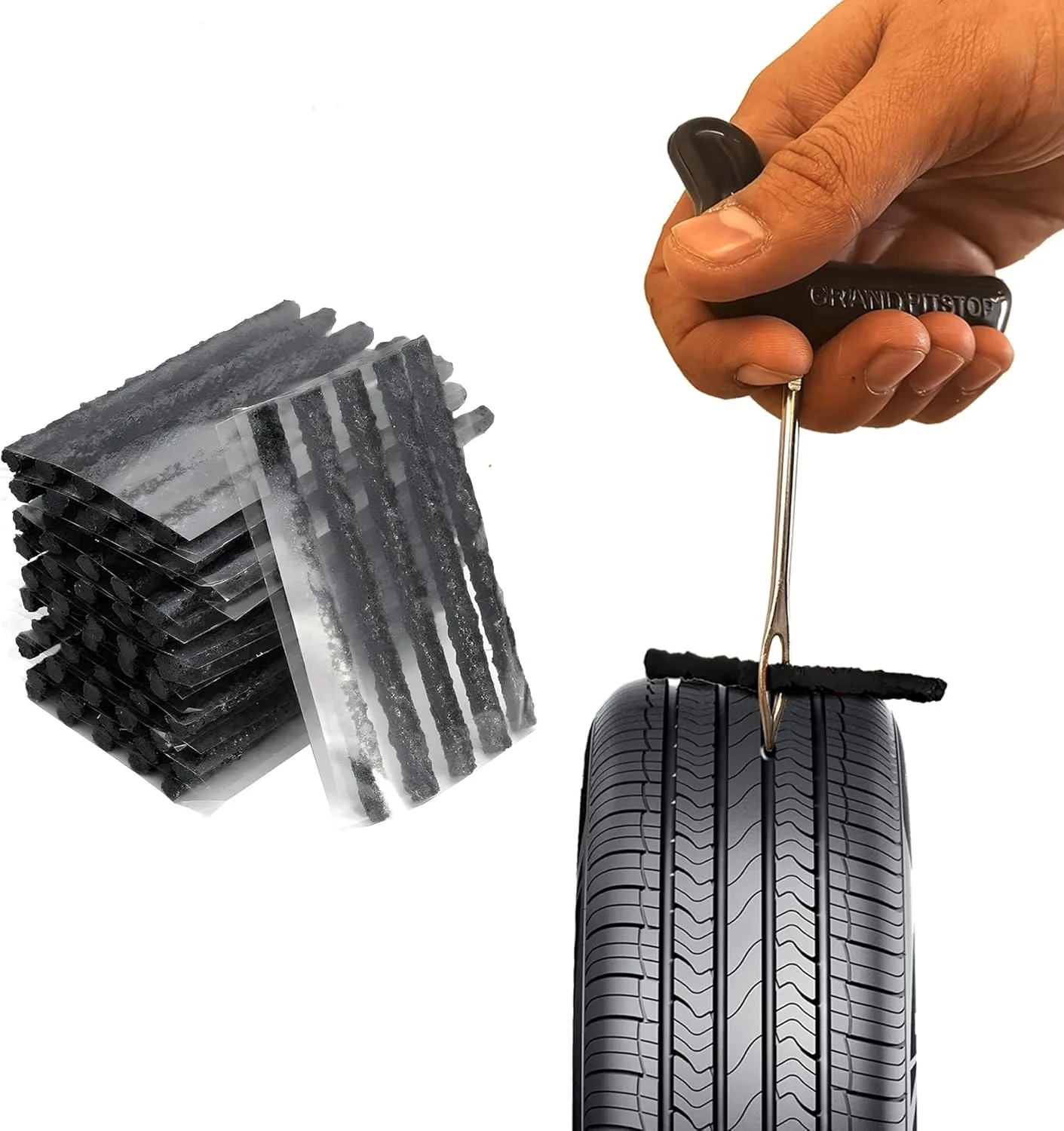 Tire Plug Kit, 22ps Heavy Duty Car Emergency Tool Kit for Flat Tire Puncture Repair Compact Kit for Autos, Cars, Motorcycles,etc thumbnail 3