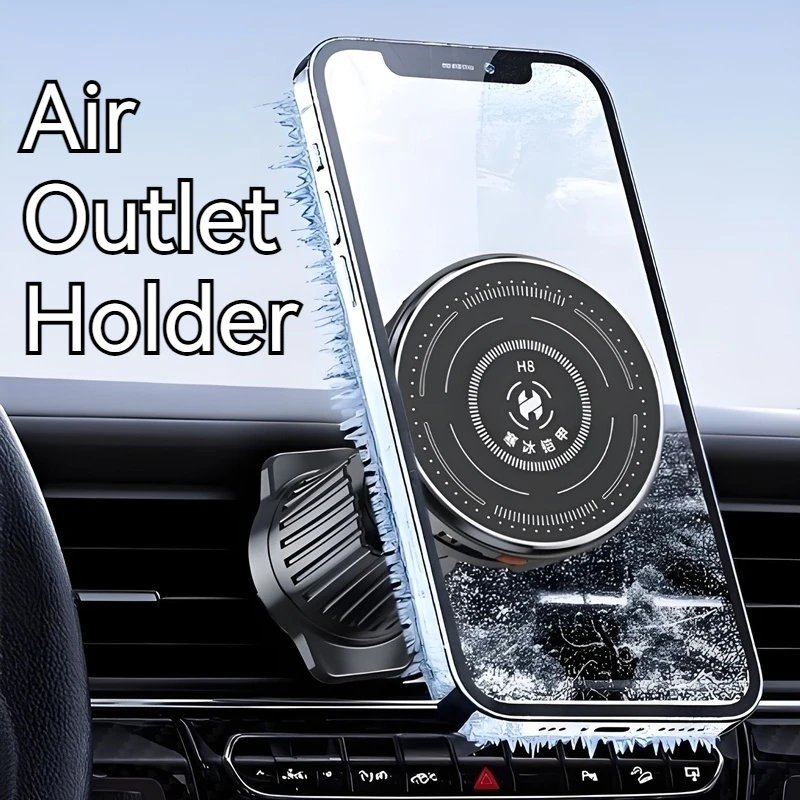 Semiconductor Cooling Magnetic Car Air Vent Holder Heat Dissipation Suction Cup Phone Mount for Iphone 17 16 15 Samsung Xiaomi thumbnail 5