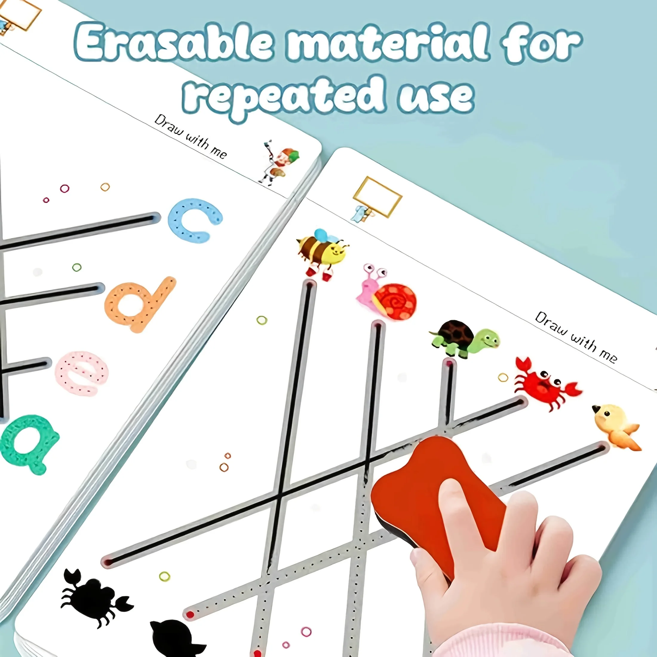 32 page reusable magic practice notebook set | Whole brain development training, pen control training | Learning writing skills thumbnail 2