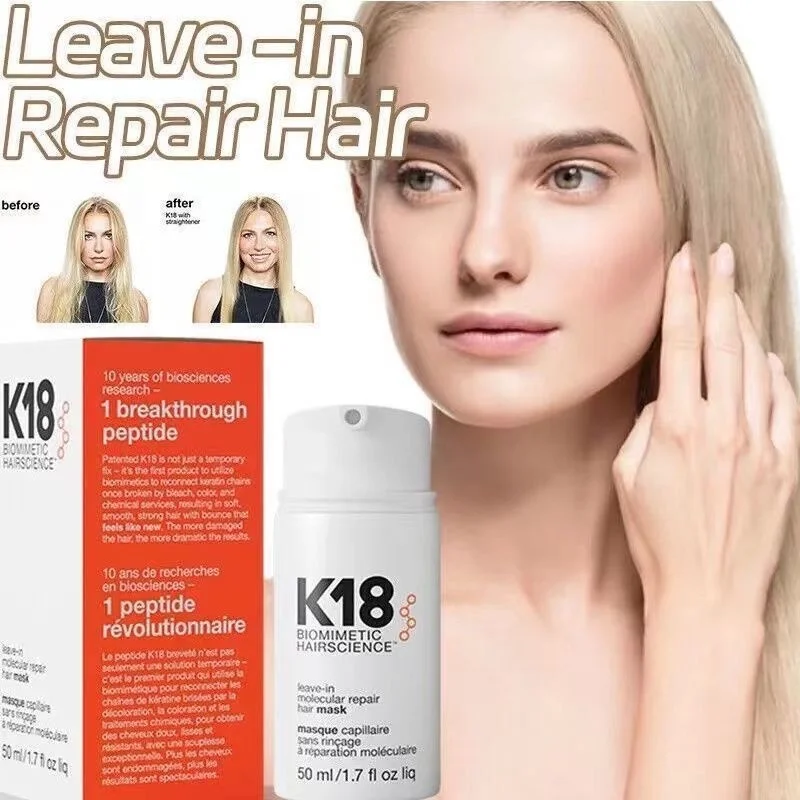 50ml K18 Leave-In Molecular kertain Repair Hair Mask Softens Restores Damaged Hair Deep Keratin Treatment for Hair and Scalp thumbnail 6