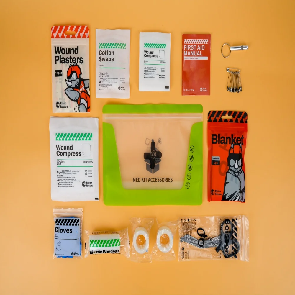 Rhino Rescue Outdoor & Home First Aid Refill Bag – Emergency Supplies with Survival Blanket, Bandages, Gauze Pads, Trauma Shears thumbnail 2