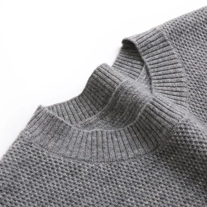 Men's Sweater Temperment Authentic Autumn/Winter Sweater Tank Top Sweater Round Neck Vest Solid Color Knitted Sweater TOP thumbnail 4