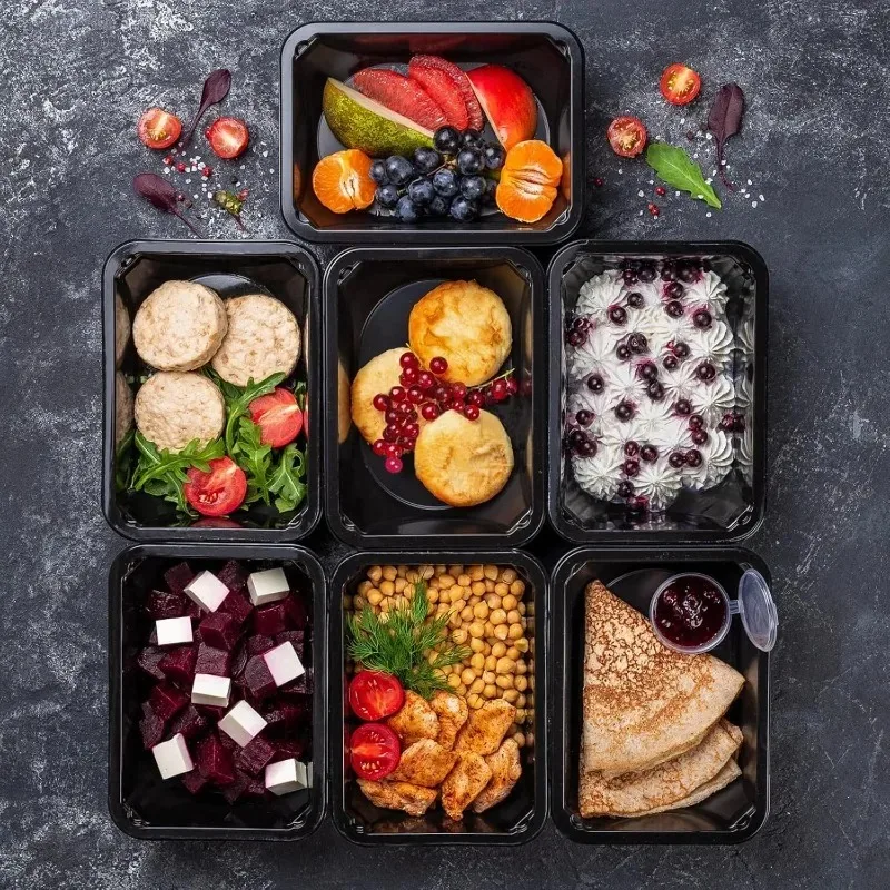 10/30pcs Disposable Takeaway Lunch Box Plastic Bowl Lunch Box Fruit Salad Food Box Takeout Bento Fridge Storage Food Containers thumbnail 3