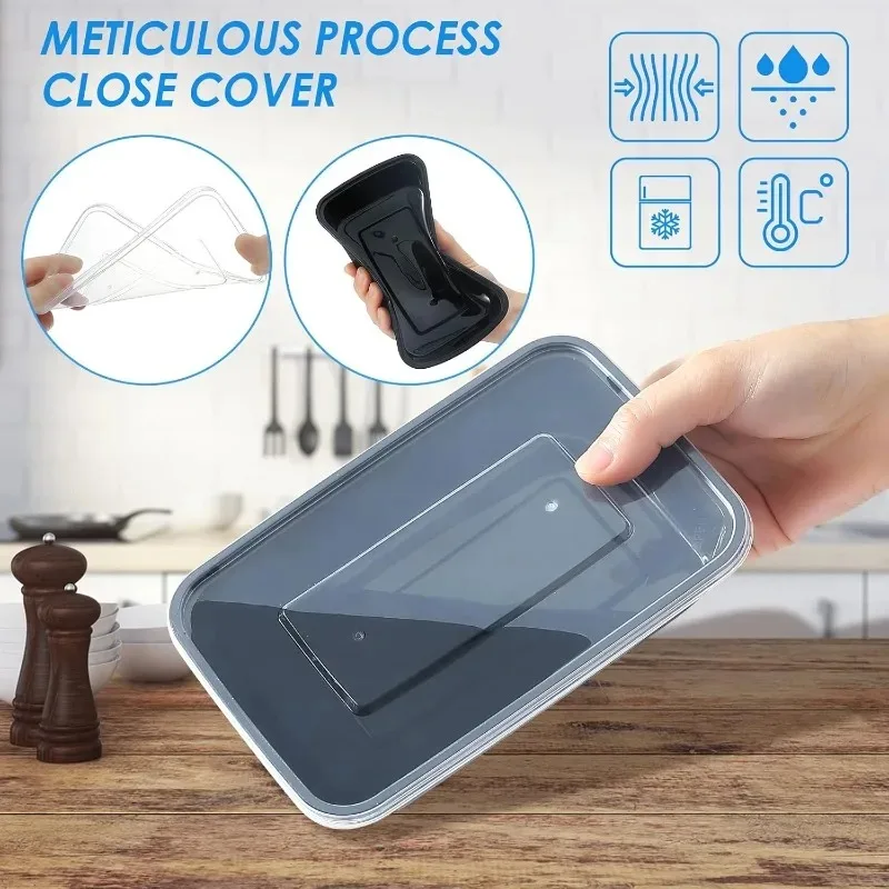 10/30pcs Disposable Takeaway Lunch Box Plastic Bowl Lunch Box Fruit Salad Food Box Takeout Bento Fridge Storage Food Containers thumbnail 4