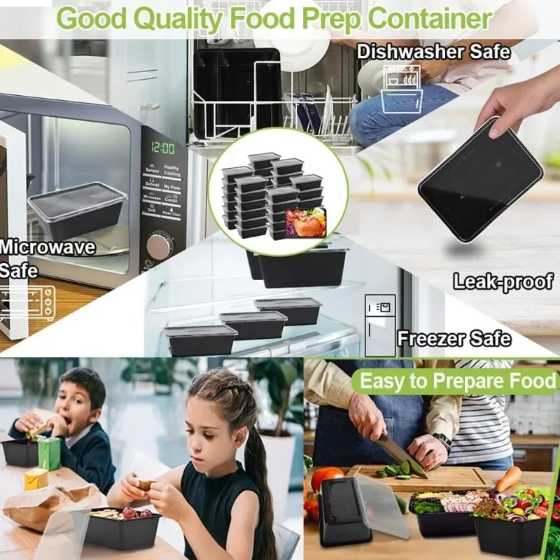 10/30pcs Disposable Takeaway Lunch Box Plastic Bowl Lunch Box Fruit Salad Food Box Takeout Bento Fridge Storage Food Containers thumbnail 6