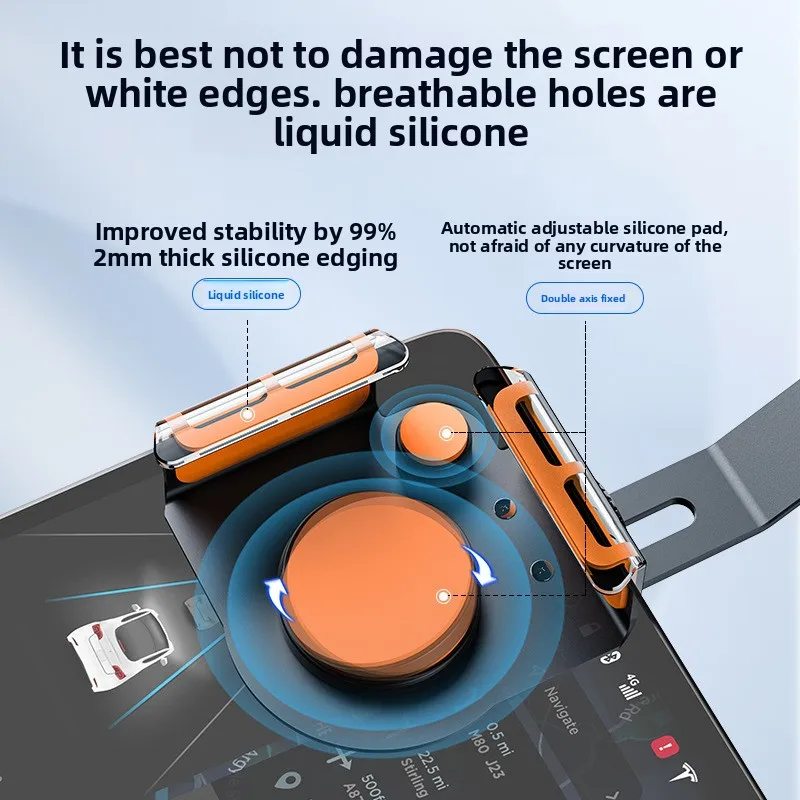 Aluminum Alloy Car Phone Holder Bracket Adjustable Multi-Angle Clasp Style Accessory for Screen Mobile Phone Universal Mount thumbnail 3