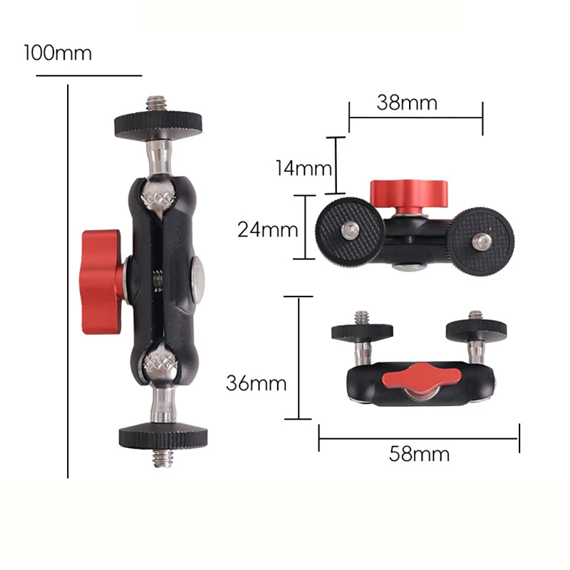 Double Ball Head Articulating Magic Arm With 1/4'' Screw Extend Mount for Monitor Camera Light Mic Photopraphy Accessories thumbnail 4