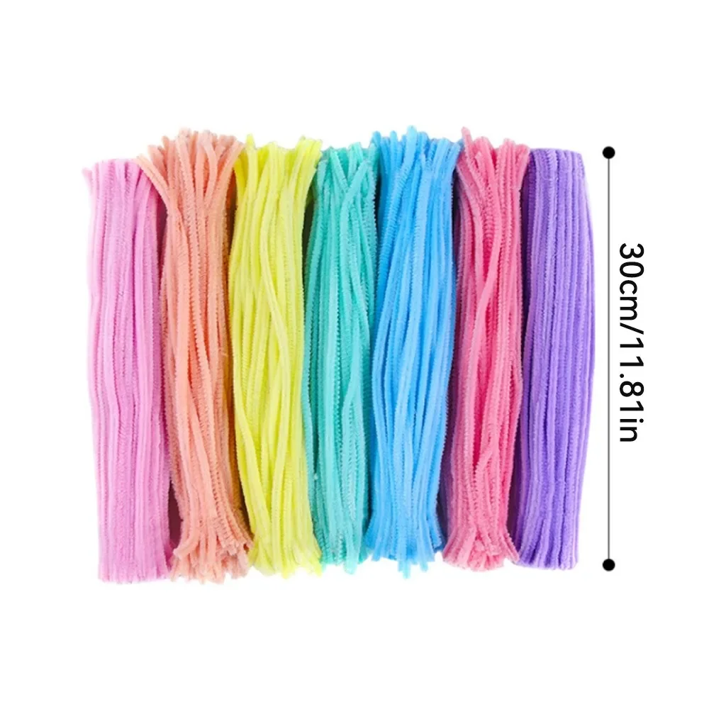 100~1000Pcs Colorful Chenille Rod Pipe Creative DIY Plush Wires Twist Stick Hair Strip Kids Flower Handmade Educational Toy thumbnail 3