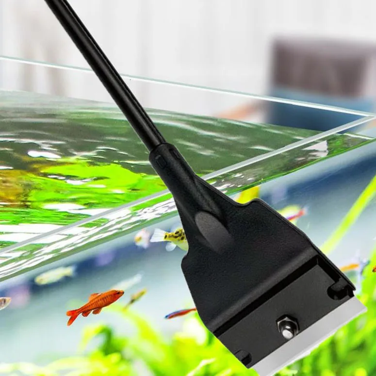 1Pc Light Weight Aquarium Algae Remover Scraper Blade Fish Tank Aquatic Water Plant Grass Cleaning Tools Cleaner Kit Accessories