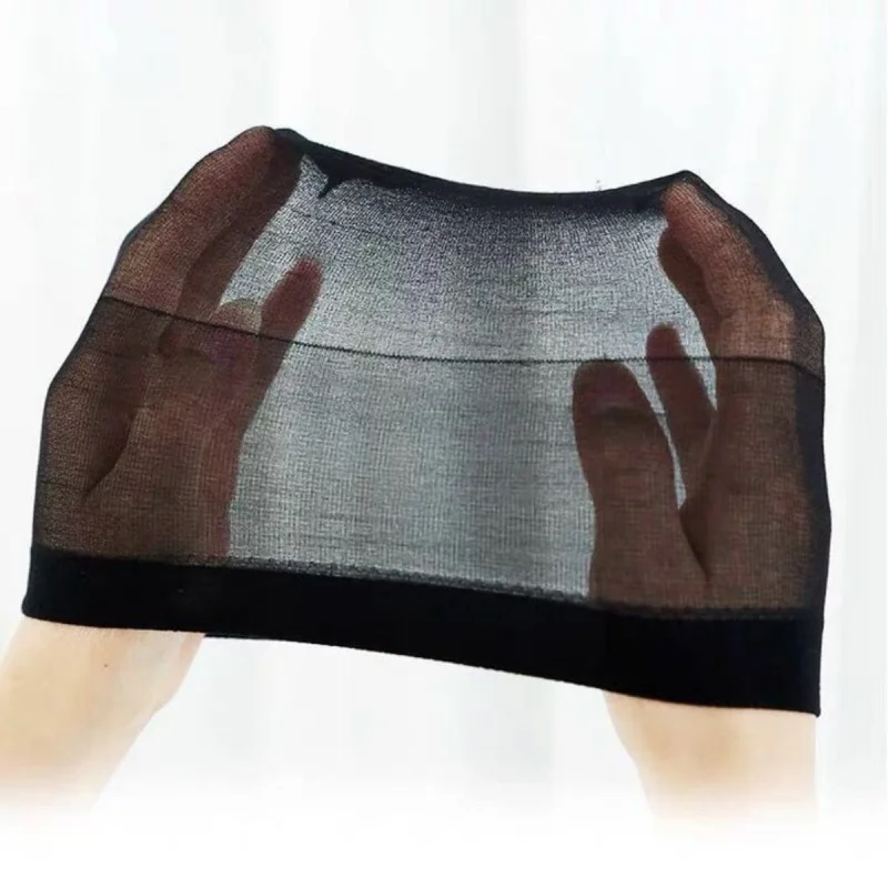 Ventilated Nylon Mesh Nude Stocking Wig Cap 12Pcs Stocking Wig Caps Stretch Mesh Caps Stocking Caps for Making Wigs Free Size thumbnail 2