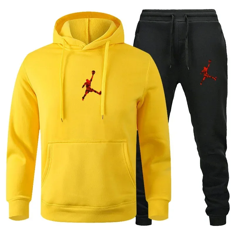 2025 Autumn/Winter Men's jogging Fitness sportswear Set: Fashionable long-sleeved sweatshirt + casual pants 2-piece set thumbnail 6