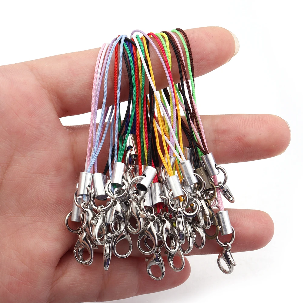 20/100pcs Lanyard Lariat Strap Cords Lobster Clasp Rope Keychains Hooks Mobile Set Charms Keyring Bag Accessories Key Ring thumbnail 6
