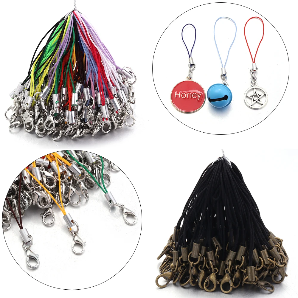20/100pcs Lanyard Lariat Strap Cords Lobster Clasp Rope Keychains Hooks Mobile Set Charms Keyring Bag Accessories Key Ring thumbnail 4