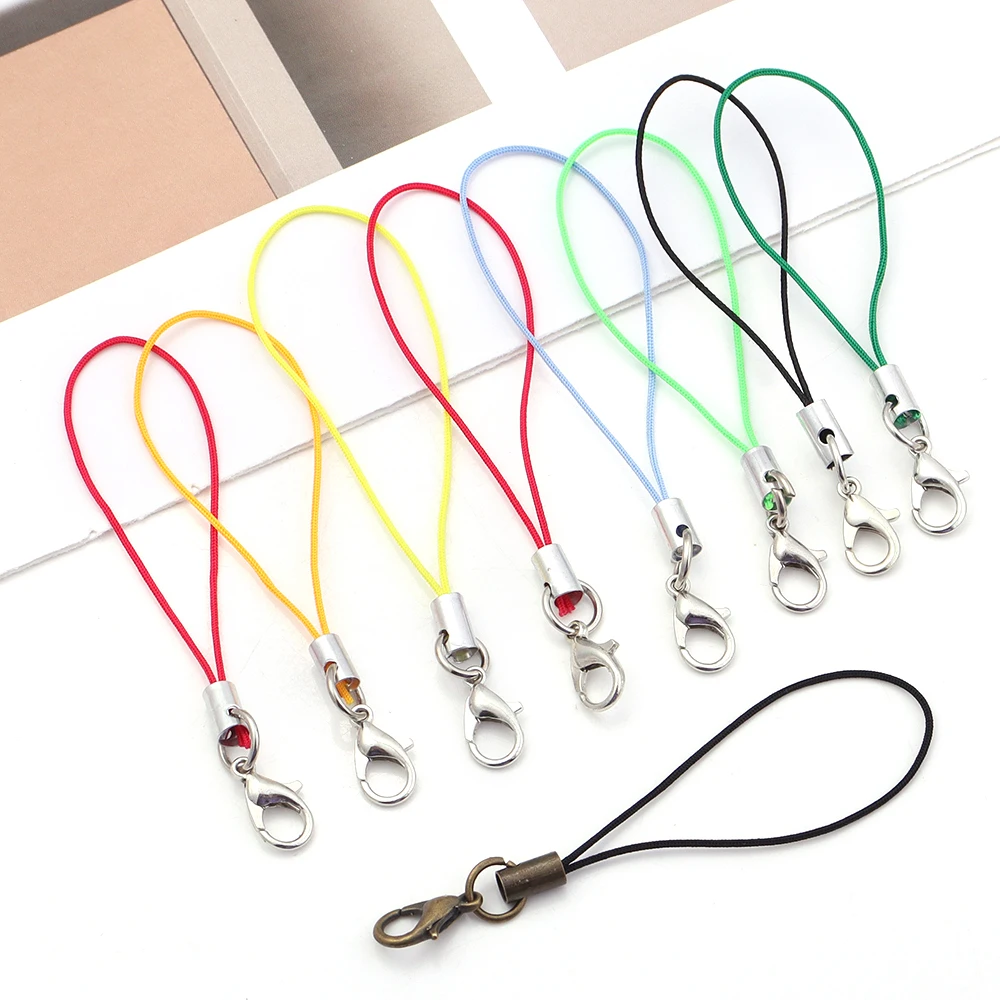 20/100pcs Lanyard Lariat Strap Cords Lobster Clasp Rope Keychains Hooks Mobile Set Charms Keyring Bag Accessories Key Ring thumbnail 5