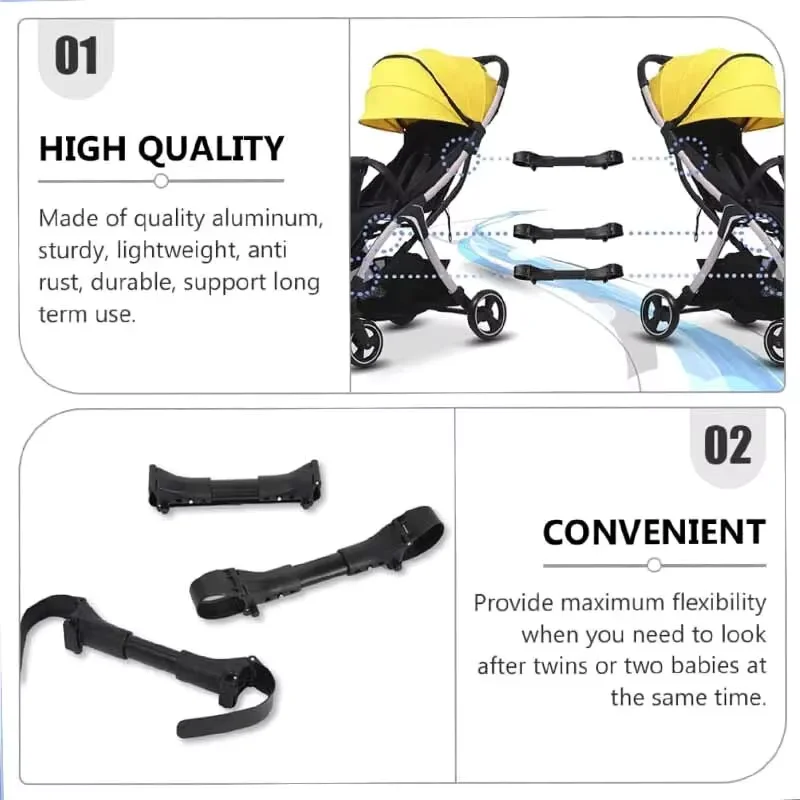 1/3pcs Baby Stroller Connector Twins Baby Stroller Connector Adapter Joints Triplets Infant Cart Secure Strap Adjustable Link thumbnail 3