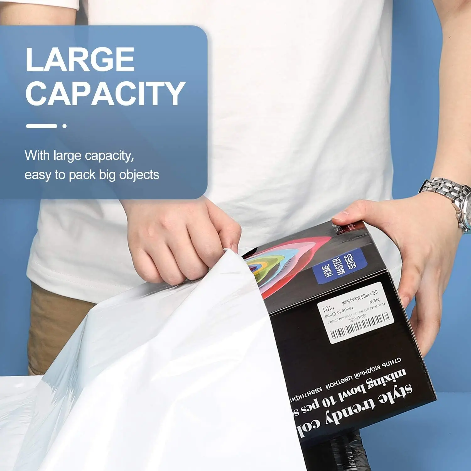 100 Pcs White Shipping Bags Opaque PE Plastic Express Envelope Storage White Color Mailing Bags Self Adhesive Seal Courier Bag thumbnail 5