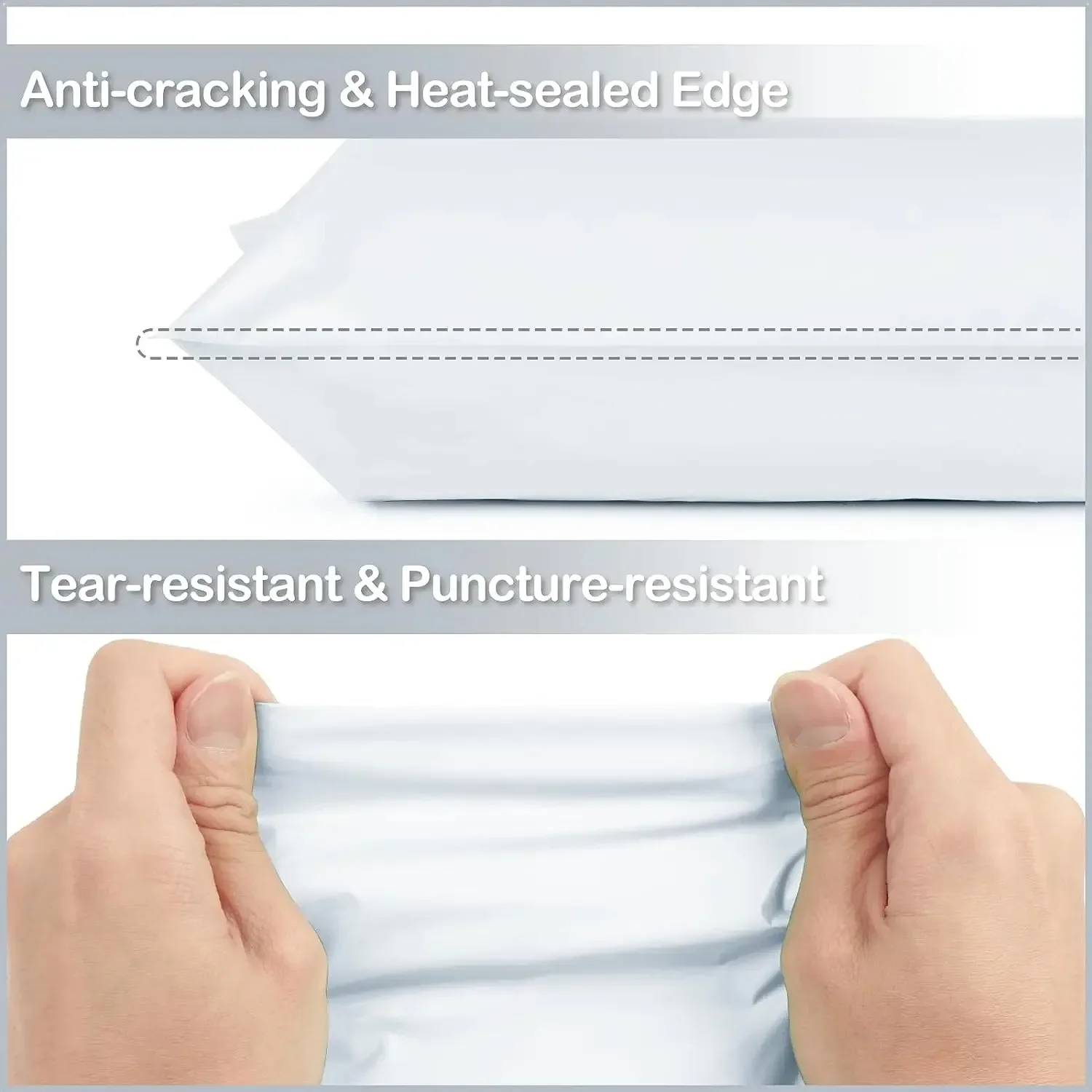 100 Pcs White Shipping Bags Opaque PE Plastic Express Envelope Storage White Color Mailing Bags Self Adhesive Seal Courier Bag thumbnail 3