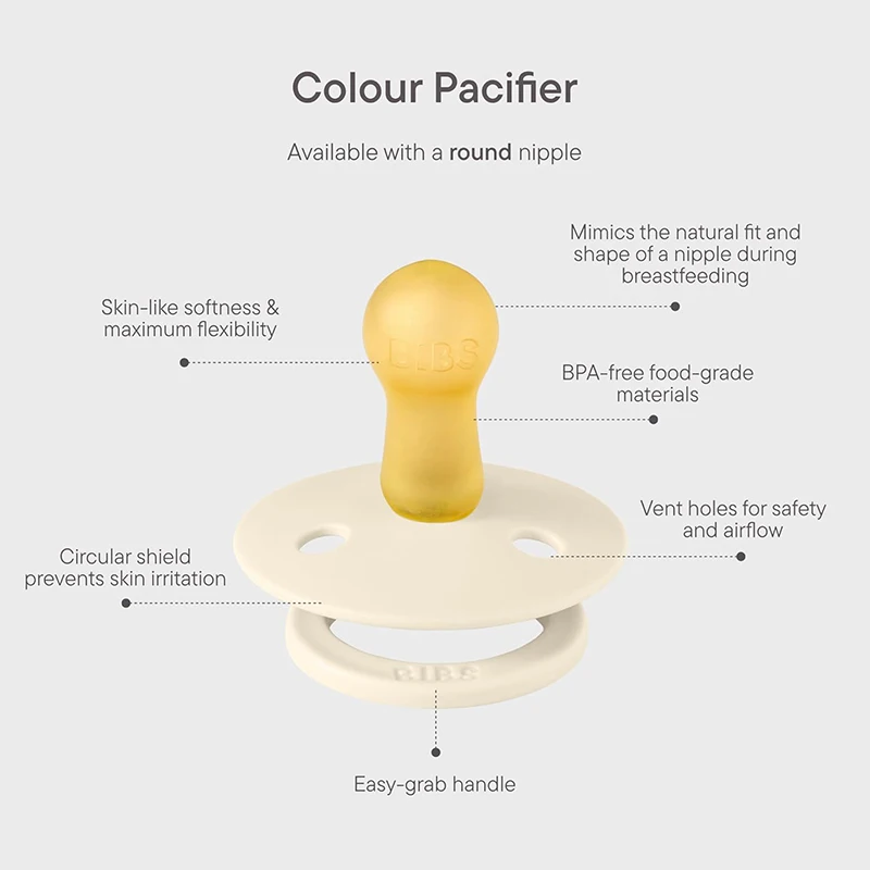 1Pc Imitation Breast Milk Round Head Pacifier Natural Rubber Environmentally Tasteless For 0-36 Months Babies thumbnail 5