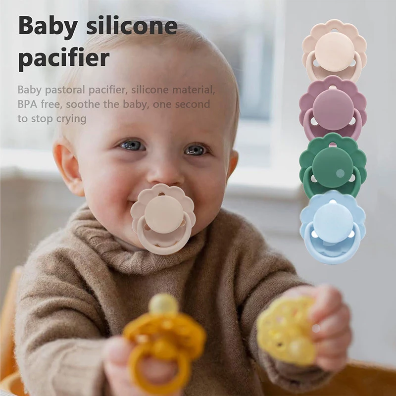 1Pc Imitation Breast Milk Round Head Pacifier Natural Rubber Environmentally Tasteless For 0-36 Months Babies thumbnail 2