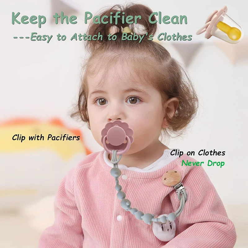 1Pc Imitation Breast Milk Round Head Pacifier Natural Rubber Environmentally Tasteless For 0-36 Months Babies thumbnail 4