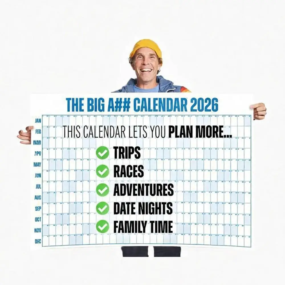 Durable Giant The Big A## Calendar with Pen and Adhesive Sticker Schedule Organizer 2026 Planner Sheet Wall Calendar thumbnail 3