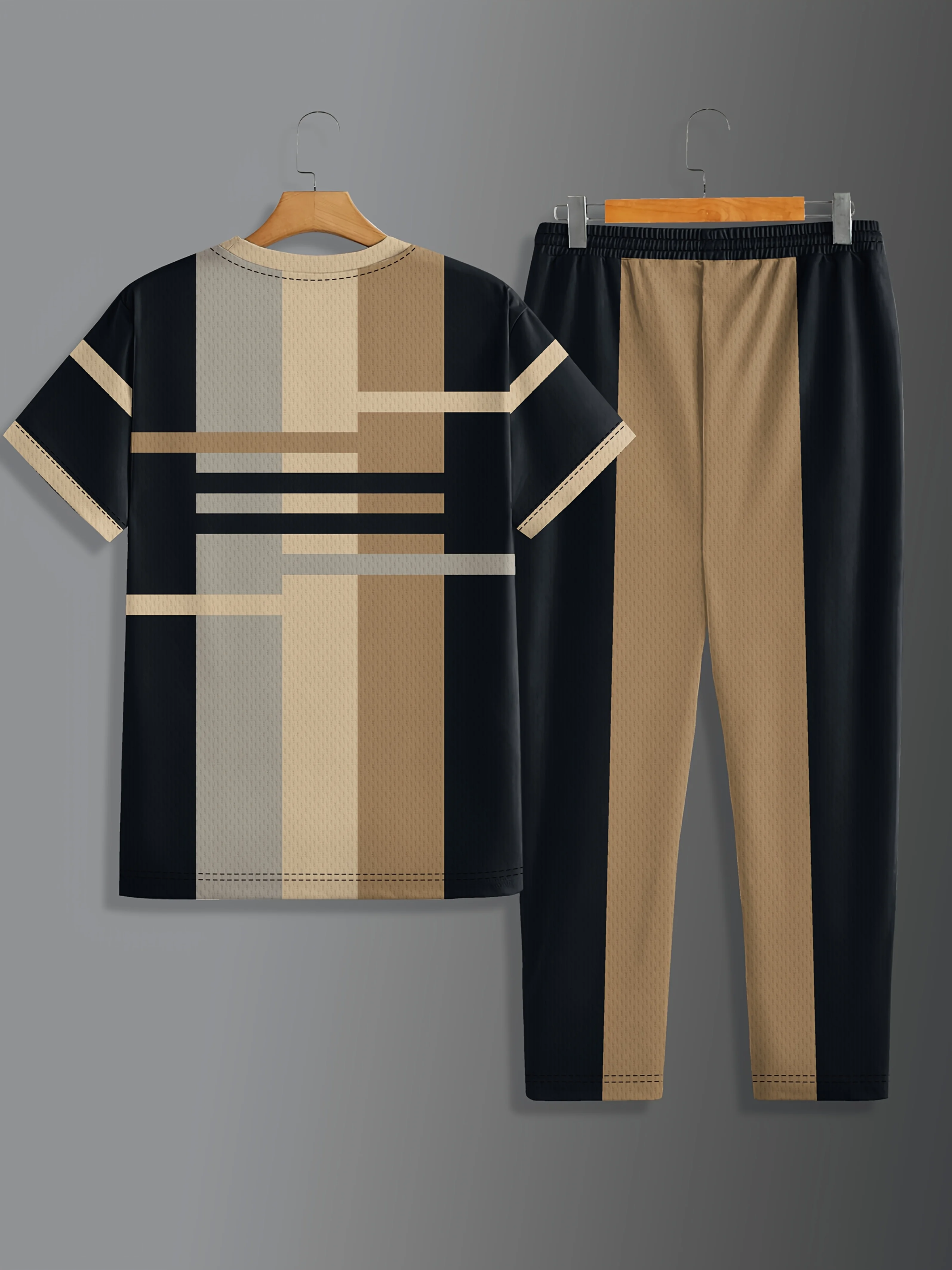 2025 Summer Fashion New Men's Set Sporty casual retro cool Breathable sweat-absorbing and moisture-wicking two-piece set thumbnail 3