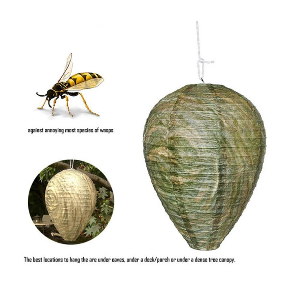 1-5Pcs Wasp Nest Decoy Hornets Deterrents Non-Toxic Fake Nest Bee Decoy Beehive Lanterns Hanging Patio Garden Repellent Trap thumbnail 3