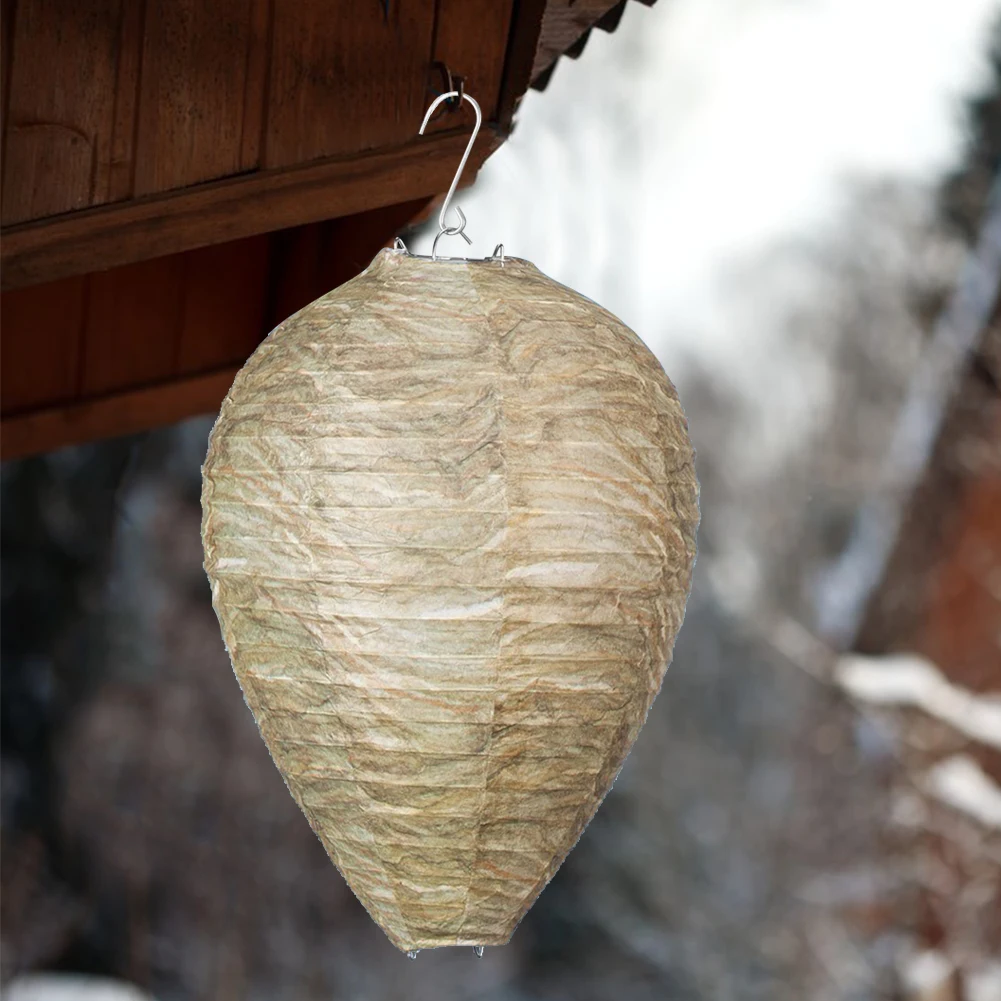 1-5Pcs Wasp Nest Decoy Hornets Deterrents Non-Toxic Fake Nest Bee Decoy Beehive Lanterns Hanging Patio Garden Repellent Trap thumbnail 5