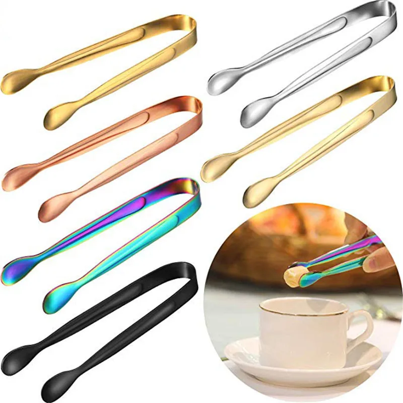 Multicolored Mini Sugar Tongs Small Ice Tongs, Mini Serving Tongs Ice Clip Small Kitchen Tongs for Tea Party Coffee Bar Utensils