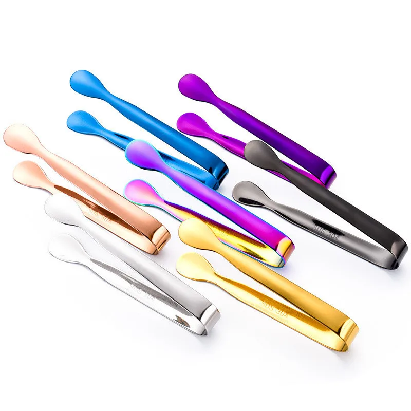 Multicolored Mini Sugar Tongs Small Ice Tongs, Mini Serving Tongs Ice Clip Small Kitchen Tongs for Tea Party Coffee Bar Utensils thumbnail 6