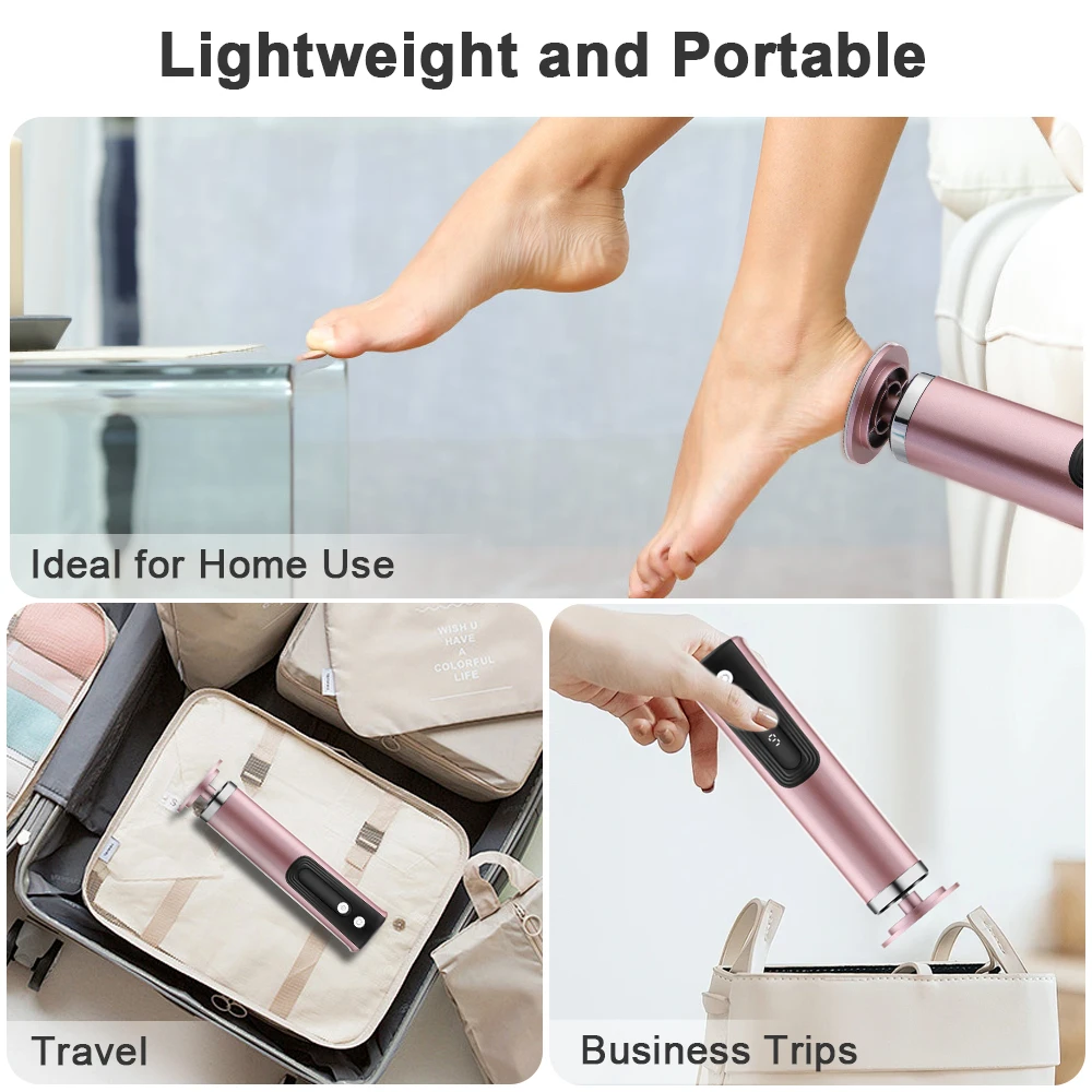 Electric Foot Callus Remover Nail Polisher 2-in-1 Pedicure Tool 6-Speed Dual Grinding Heads Smooth Heels Dead Skin Removal thumbnail 6