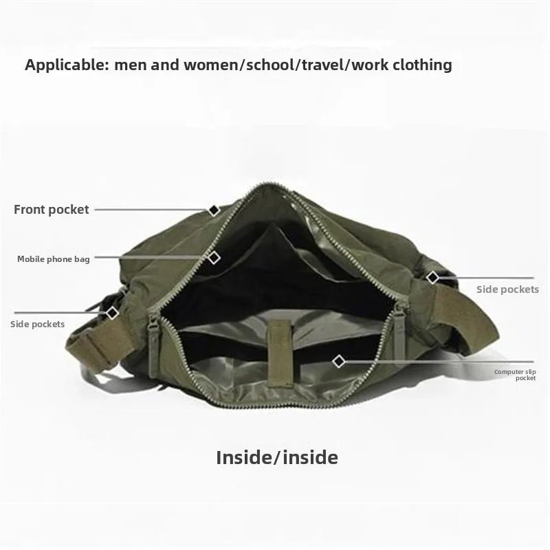 Top Quality Thickened Casual Messenger Bag, Single Shoulder Bag Large Capacity Laptop Bag, Multi Pocket Sport Bags for Women Men thumbnail 5