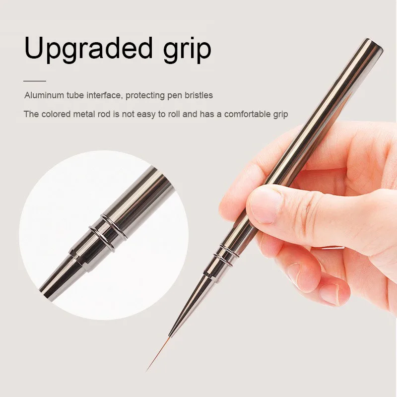 Nails Art Liner Brushes Striping Drawing Elongated Lines Painting 6/9/12/15/18mm Nail Professional Manicure Tool ZJS02 thumbnail 4