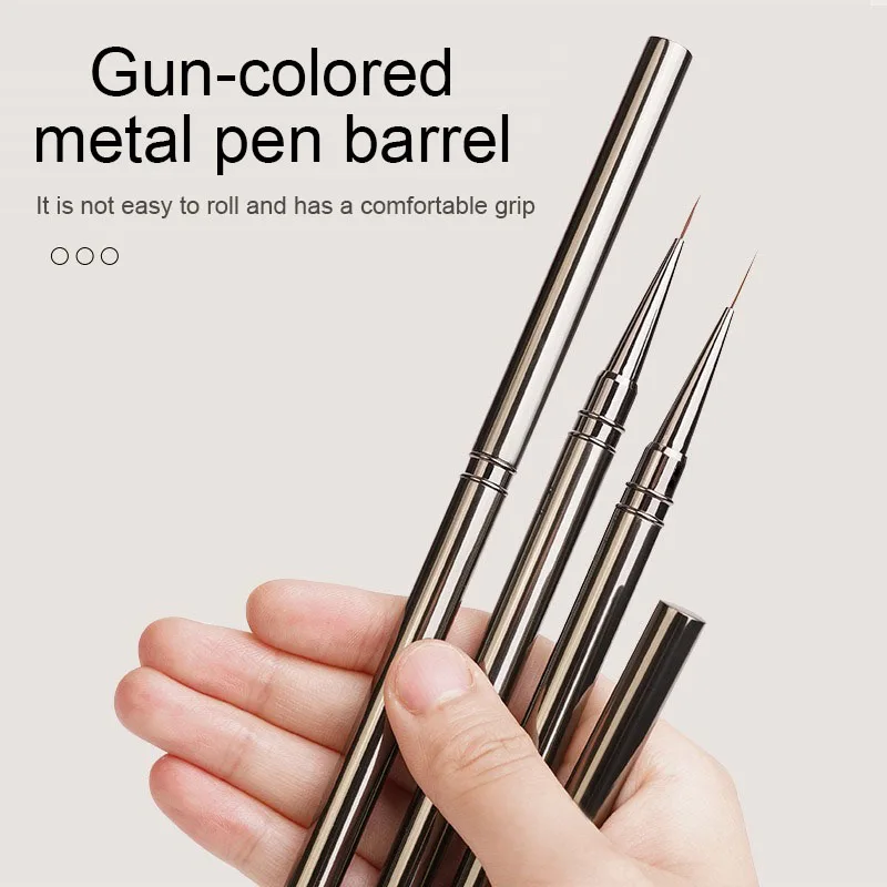 Nails Art Liner Brushes Striping Drawing Elongated Lines Painting 6/9/12/15/18mm Nail Professional Manicure Tool ZJS02 thumbnail 3