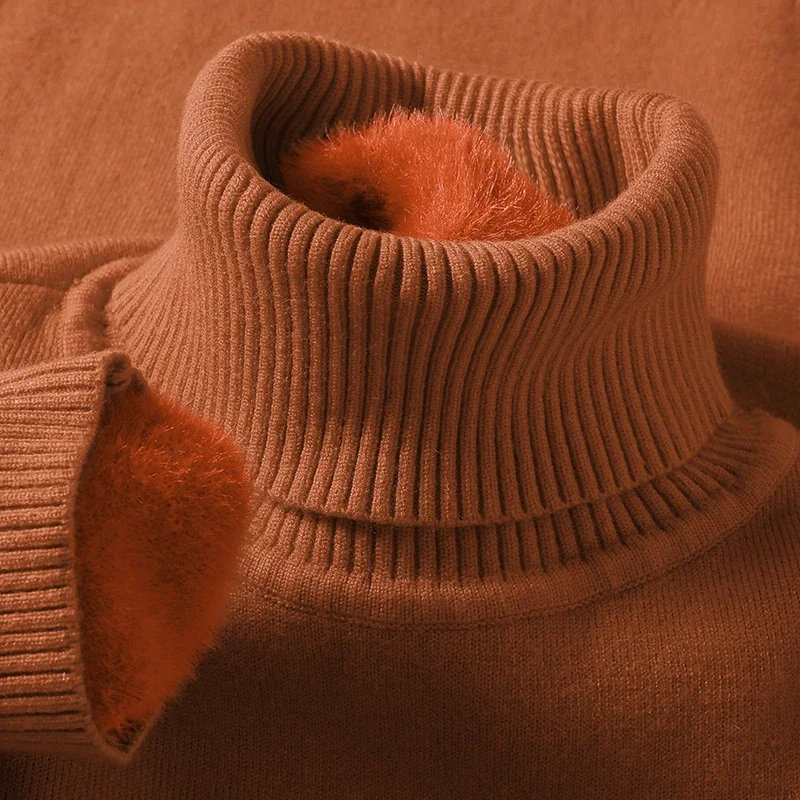 Sweatwear Mens Anti-pilling High Quality Knitted Turtleneck Sweater Slim Fit Long Sleeve Pullover Solid Color Trend Men Clothing thumbnail 5
