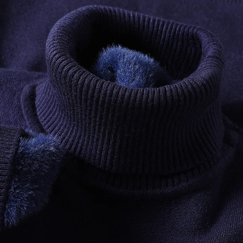 Sweatwear Mens Anti-pilling High Quality Knitted Turtleneck Sweater Slim Fit Long Sleeve Pullover Solid Color Trend Men Clothing thumbnail 4